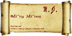 Méry János névjegykártya